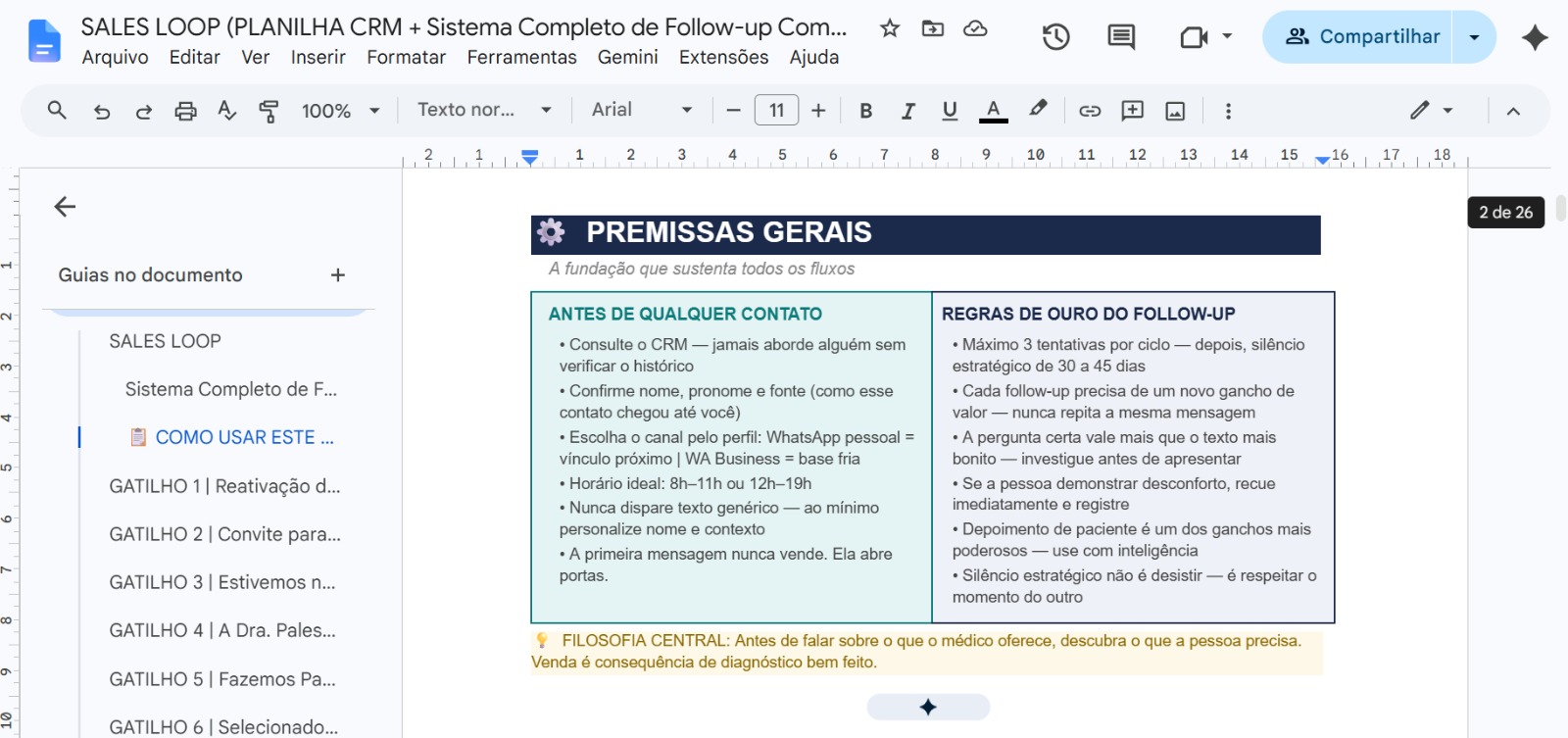 Orientações em cada etapa de contato